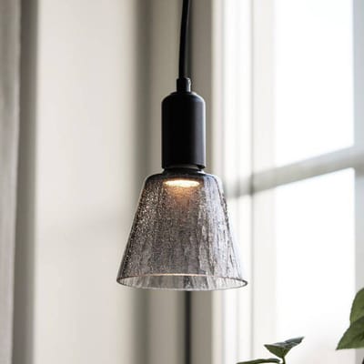 PR Home hanglamp Tilda, rookgrijs, Ø 12,5 cm, glazen plug