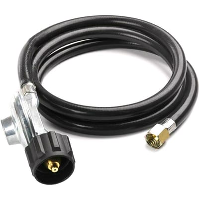 Propaantank Verlengslangregelaar Gas BBQ Grill Verwarming LP-lijn Vuurkorf Laag zwart