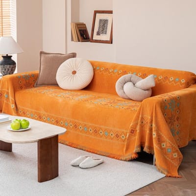 Bohemian Stijl Chenille Bankhoes Kwastje Alle Seizoenen Bankhoezen Anti-kat Krab All-inclusive Bankhanddoek Picknickmat 3XL 180x260cm