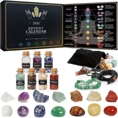 Kerst - Adventskalender - Adventkalender volwassenen - Kerstcadeau voor vrouwen - 2025 - Dames - Heren - Stone Therapy Kerst Countdown Kalender - Voor Tienermeisjes en Jongens