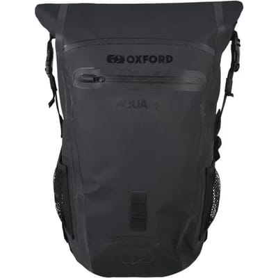 Rugzak Oxford Aqua 25 Liter Zwart - Zwarte rugzak - Waterdichte Rugzak - Rolltop Sluiting - Reflecterende details - Soft Padding - 25 Liter