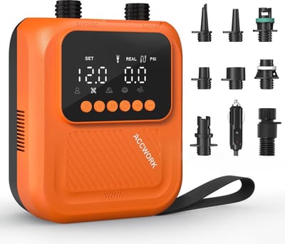 Elektrische SUP-pomp - Luchtpomp Kajak - Wateravontuur - Intelligent Opblazen - 20 PSI - Oranje