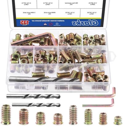 134 Pcs Assortiment van Meubel Schroeven en Draad Inserts voor Houten Verbindingen en Bevestigingen, Geschikt voor 10/12/15/20/25mm Hexaansluitingen