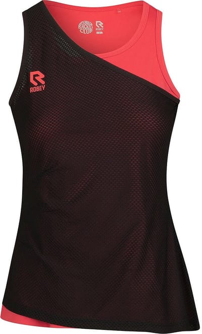 Robey Tennis Smash Tank Top Dames - Zwart / Koraal | Maat: S