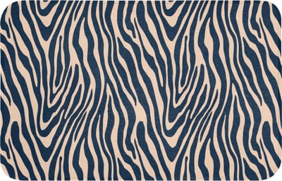 WC mat 80x50 cm - Antislip - Zebra - Patroon - Blauw - Beige - Toiletmat - Vloermat - Douchemat - Toilet tapijt - Toiletmatten