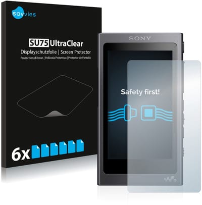 Savvies - Screenprotector voor Sony Walkman A40 - Folie Beschermfolie transparant 6 Stuks