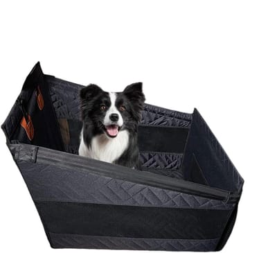 Hondenautostoel - Hondenmand Auto - Veilig Reizen - Ademend Krasbestendig - 58 x 58 x 6 cm - Zwart