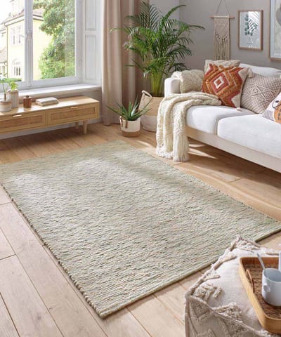 Wollen vloerkleed - Kaia groen 70x130