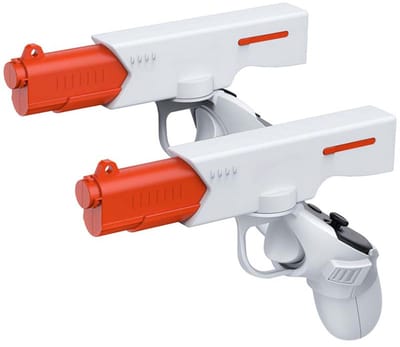 Allecto - VR Pistool - Schietbeugel Houder - Realistisch Ontwerp - Wit - Accessoires voor Meta Quest 3 - Perfect voor Schietspellen - Inclusief Han...
