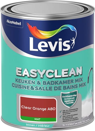 Levis - Easyclean Keuken & Badkamer Mix - Clear Orange A80 - Mengverf - 1 L