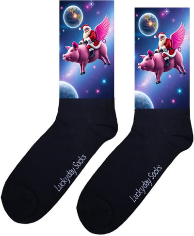 Kerst Varken - Opkikker - Verjaardag cadeau - Grappige sokken - Leuke sokken - Hem haar sokken - Vrolijke sokken - Moederdag - Vaderdag - Beterschap - Grappig cadeau - Kerst sokken - Kerstcadeau - Socks maken Happy - 37-44