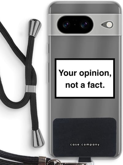 Case Company® - Hoesje met koord geschikt voor Google Pixel 8 hoesje met Koord - Your opinion - Telefoonhoesje met Zwart Koord - Bescherming aan alle Kanten en Over de Schermrand