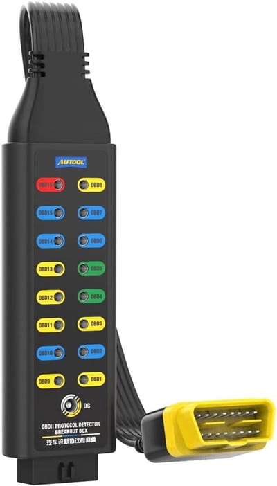 SnelShoppen - OBDII OBD 16-Pin CAN Breakout Box - OBDII Protocol Detector - Foutdiagnose Scan Tool voor Alle OBDII Voertuigen - 45CM Kabel - Hoogwaard