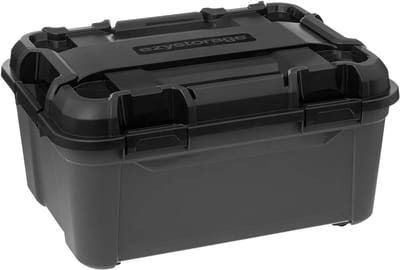 5five Opberg box - waterdicht - zwart - 120 liter - 76 x 40 x 58cm - kunststof - met deksel - outdoor - tuin