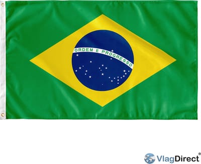 VlagDirect - Braziliaanse vlag - Brazilië vlag - 90 x 150 cm.