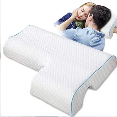 Zijslaper Kussen met Armuitsparing, Geheugenfoam Kussen voor Comfort en Ondersteuning, Ergonomisch Kussen voor Zijslapers
