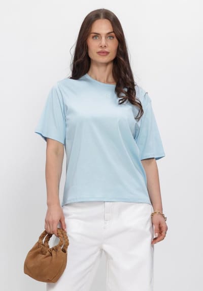MSCH Copenhagen Mschmelea Icon Tee Tops & T-shirts Dames - Shirt - Lichtblauw - Maat S/M