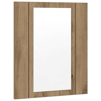 vidaXL - Badkamerspiegelkast - LED - 40x12x45 - cm - bewerkt - hout - artisan - eiken