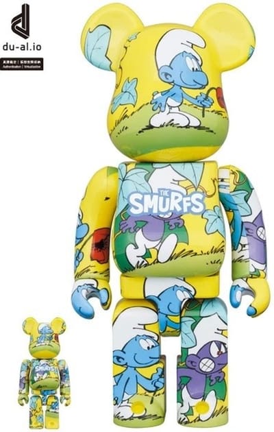 400% & 100% Bearbrick set - The Purple Smurf (The Smurfs)