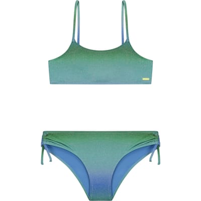 Shiwi Girls Liv Bikini Set Ombre Glitter Green Ombre Glitter Maat: 158/164 | Badmode Outlet | Unisex | Blauw