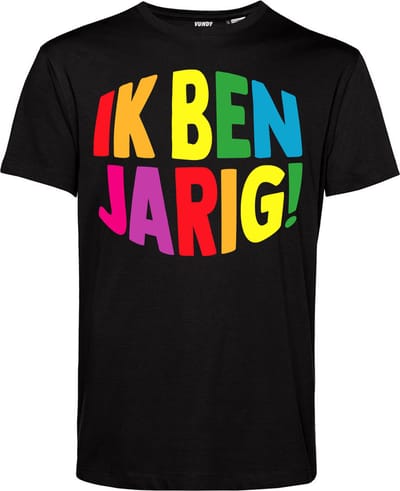 T-shirt kind Ik Ben Jarig | Verjaardag shirt | Verjaardagscadeau kind | Zwart | maat 68