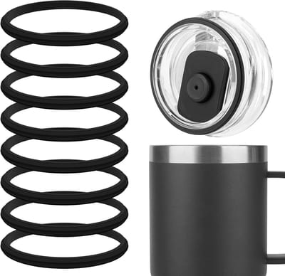 Set van 8 Vervangende Waterfles O-ringen, Silicone Dichtingen voor Tumbler en Drinkbekers, Lekvrije Rubberafdichting met Pincet voor Magslider en Originele Deksel