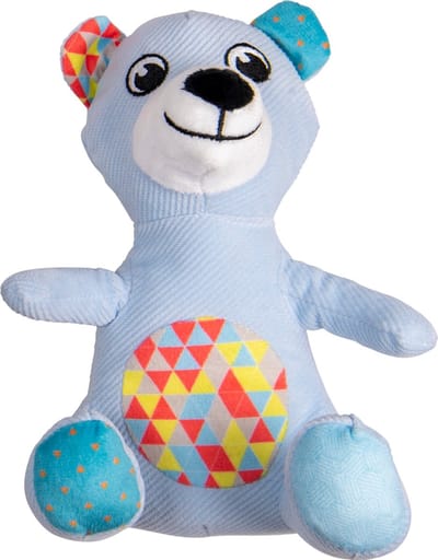 Jack & Vanilla Puppyknuffel - Hondenknuffel lichtblauw - Puppyspeelgoed - Piepspeelgoed voor puppy - Beer blauw