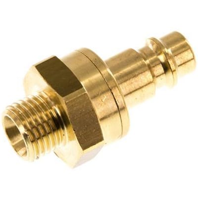 Messing DN 7.2 (Euro) Luchtkoppeling Insteeknippel G 1/4 inch Buitendraad Double Shut-Off