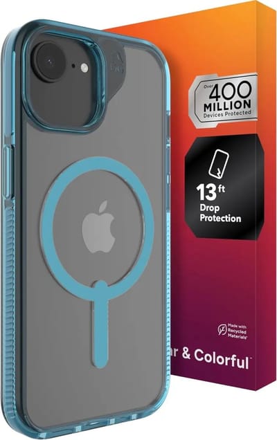 ZAGG Santa Cruz Snap Hoesje Geschikt voor Apple iPhone 17e/16e/15/14/13- Compatibel met MagSafe - Back Cover Transparant Blauw