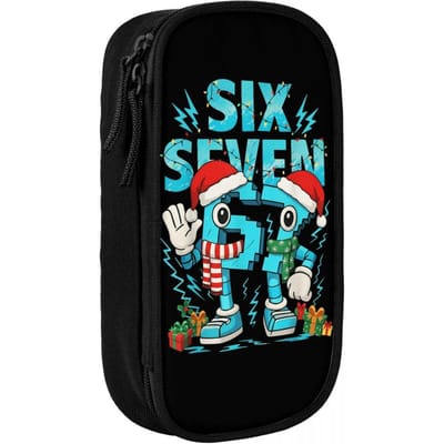 67 Zes Zeven Grappig Italiaans Hersenkronkel 6 7 Meme Etui Grote Etui Rits Terug naar School Etuis Schrijfwaren Organizer (as the picture,One Size)