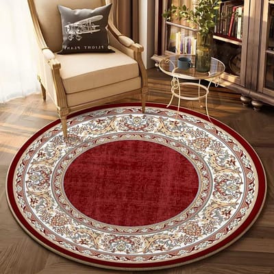Boheems Rond Tapijt voor Woonkamerdecoratie Sofa Tafel Decoratie Huistapijten Zachte Flanel Stoelmat Groot Oppervlaktekleed voor Slaapkamer 60cm 23.62 in