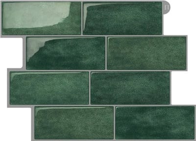 - Wandtegel Stickers - Waterdichte Vinyl Stickers - Zelfklevend voor Keuken en Badkamer - Groene Wanddecoratie - 3D Effect - Makkelijk aan ...