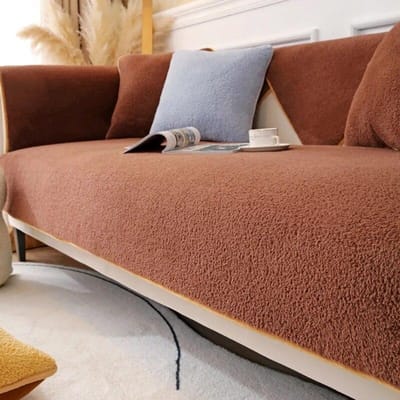 Winter Pluche Antislip Bankkussenhoes Dikke Flanel Universeel Warm Zitkussen Handdoek Effen voor Woonkamer 70x150cm