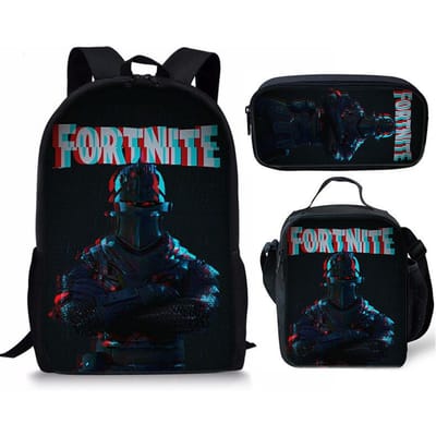 3 stuks Fortnite Activiteitenrugzak Anime Cartoon Schooltas Grote Capaciteit Student Schooltassen Etui Schattig En Charmant Lunchtas Verjaardagscadeau 3pcs