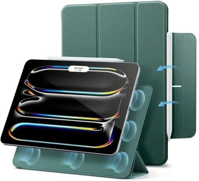 ESR Rebound Magnetic Hoes Geschikt voor Apple iPad Pro 11 (2024 / 2025) - Magnetische Book Case - Standaard - Sleep/Wake Functie - Groen