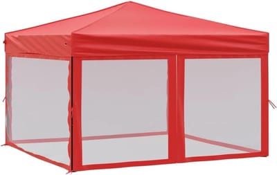 Partytent Inklapbaar - Feesttent Paviljoen - Buitenfeesten Organiseren - Snelle Opzet - 3x3 Meter - Rood
