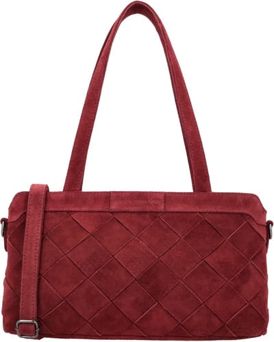 Hide & Stitches Acadia Schoudertas - Lange Handvatten - Verstelbare Band - Rits - Dames Tas - Crossbody - Leer - Leren Dames Tas - Bordeaux rood