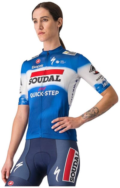 Castelli Competizione 3 W Soudal Quick-step 2024 Korte Mouw Wielertrui Blauw S Vrouw
