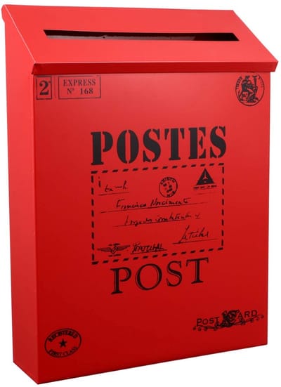 Dailygoods- Brievenbus grote capaciteit - Muurbeugel - Metalen - Decoratief - Duurzaam - 29 x 22 x 6 cm - Elegante uitstraling - Postbus