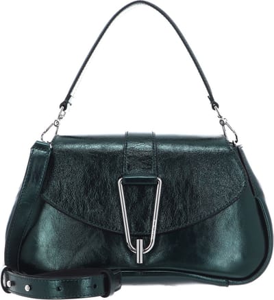 COCCINELLE Leren Schoudertas Himma Pepita Handbag Pearled Leather Kale Green Groen