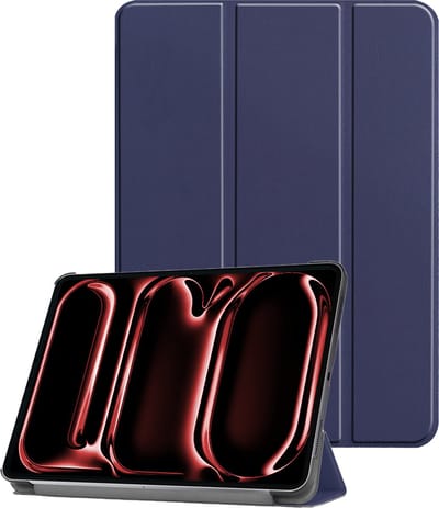 Hoes - Geschikt voor Apple iPad Pro (2024/2025) - 11 inch - Dun & Stevig - Trifold Bookcase - Hard Cover - Hardcover Book Case - Tablet Hoesje - Donkerblauw