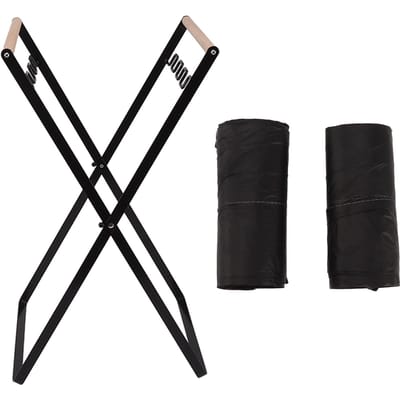 Support à déchets pliable en fil de fer empêche la rouille Portable pour le tri des déchets en extérieur noir