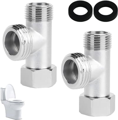 Dailygoods- Omschakelklep 3-weg - Adapter T-connector - RVS T-fitting - Corrosiebestendig - 180° Rotatie - 2 Stuks