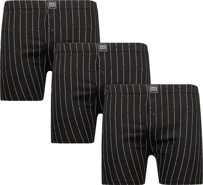 Gino Santi Klassieke boxer 3-pack Zwart Pin Stripe | Maat S