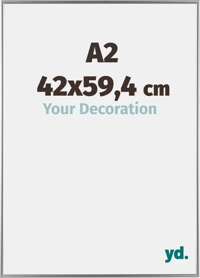 Your Decoration - Fotolijst A2 42x59,4 cm - Kunststof - Zilver Hoogglans - Evry