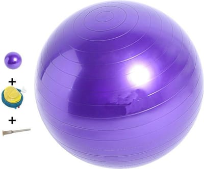 Fitness Bal - Groot - Formaat: 55 cm - Kleur: Paars - Luxe Yoga Bal - Hoge Kwaliteit - Grote Yogabal - Home Fitness Workout - Fitness Bal - Excl. Pomp - Yoga Oefeningen Bal - Gymnastiek Bal - Pilates Bal - Zwangerschapsbal - Stevig & Duurzaam