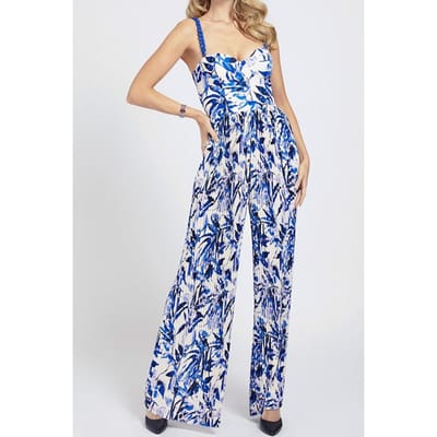 GUESS Marciano By  Modern Foiage Pleated Jumpsuit Modern Foli Size: 38 | Jumpsuits Outlet | Dames | Blauw