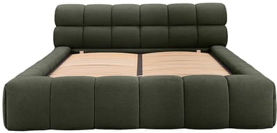 Vente-unique Bed met opbergruimte stof groen 160 x 200 cm