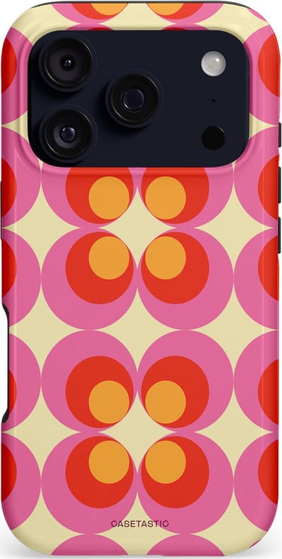 Casetastic hoesje geschikt voor Apple iPhone 17 Pro - MagSafe - Dubbellaagse bescherming - Circle boogie - Fashion Case - Roze Rood Zand Okergeel