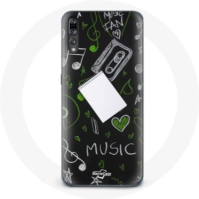 Coque - Huawei - P20 - Souple - Noir - Clé de sol